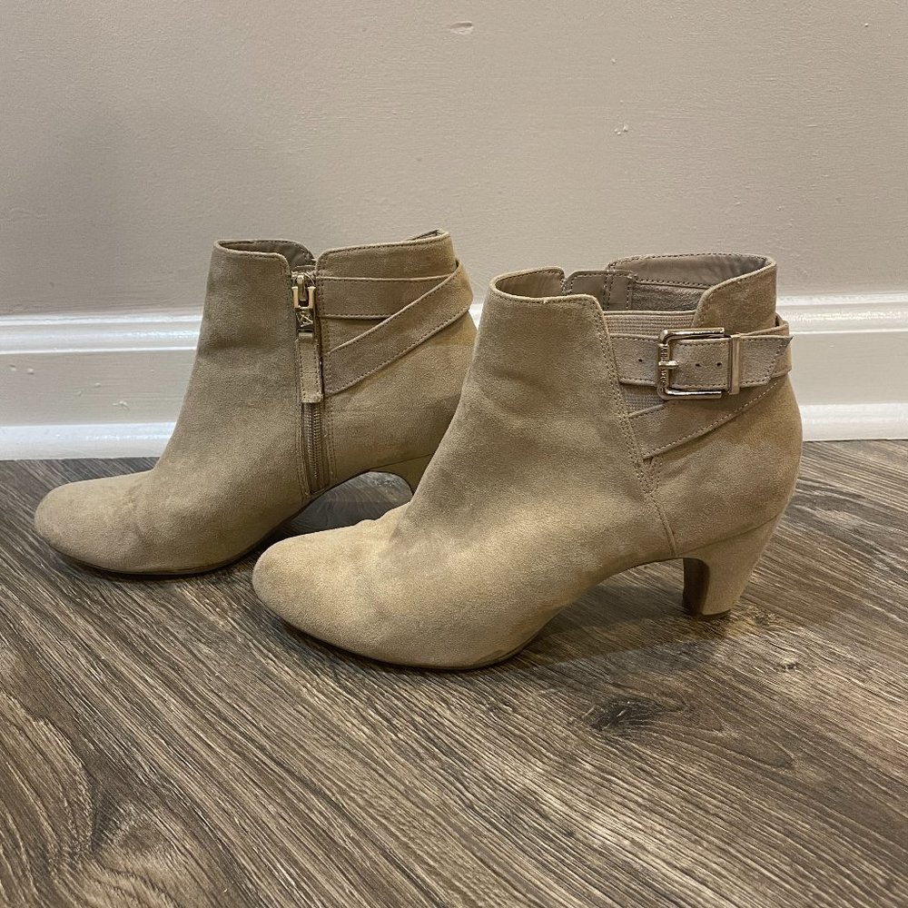 COPY - Suede Booties Beige & Gold (Sam & Libby sz 9)
